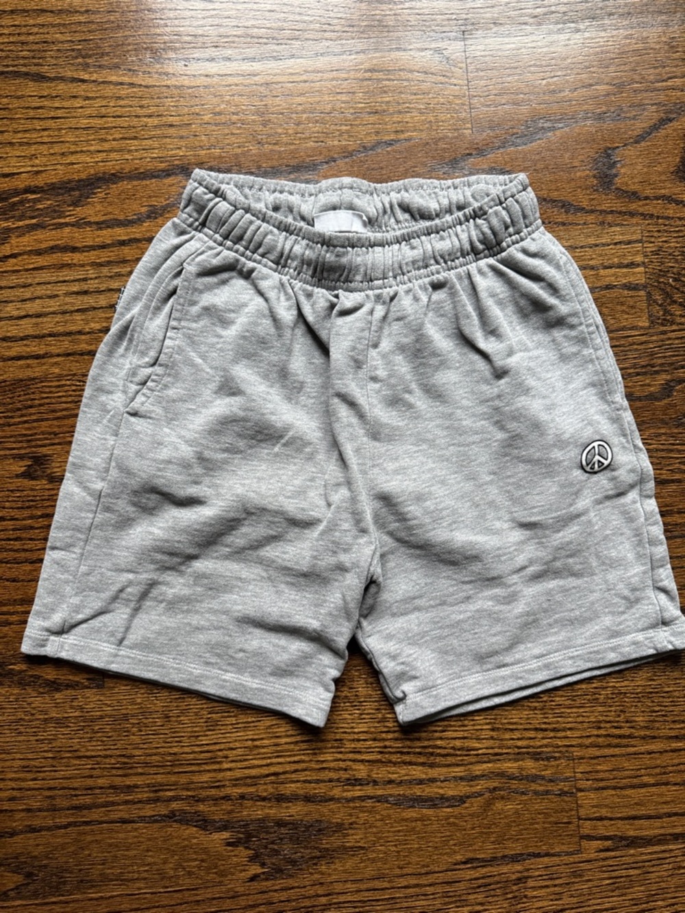 Molo Light Gray Men's Athletic Shorts with Peace Patch Size 10